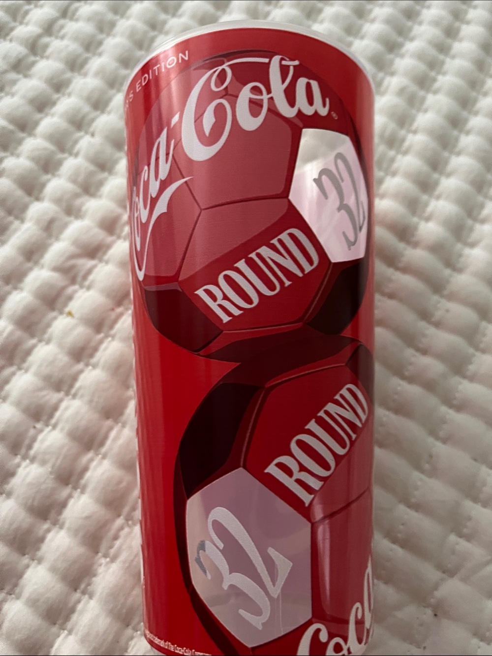 Coca Cola Red Soccer Ball Patterned Drink Cup